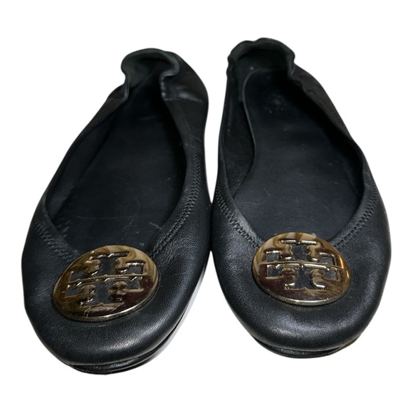 Tory Burch Women's black leather Minnie Travel Ballet Flats Size 41 - Picture 10 of 15